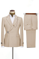 Laden Sie das Bild in den Galerie-Viewer, Marineblaue Gekerbtes Revers 2 Stück Slim Fit Anzüge