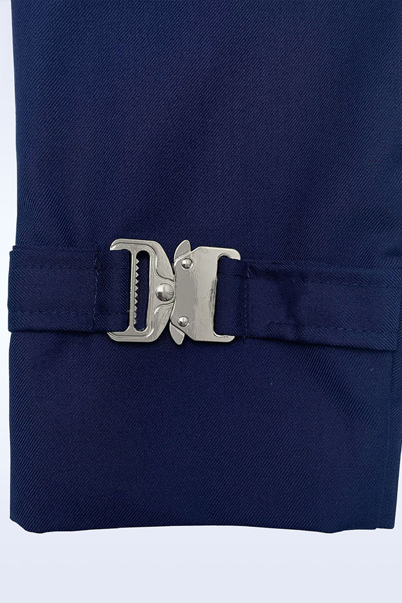 Laden Sie das Bild in den Galerie-Viewer, Marineblaue Gekerbtes Revers 2 Stück Slim Fit Anzüge