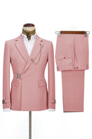 Laden Sie das Bild in den Galerie-Viewer, Marineblaue Gekerbtes Revers 2 Stück Slim Fit Anzüge