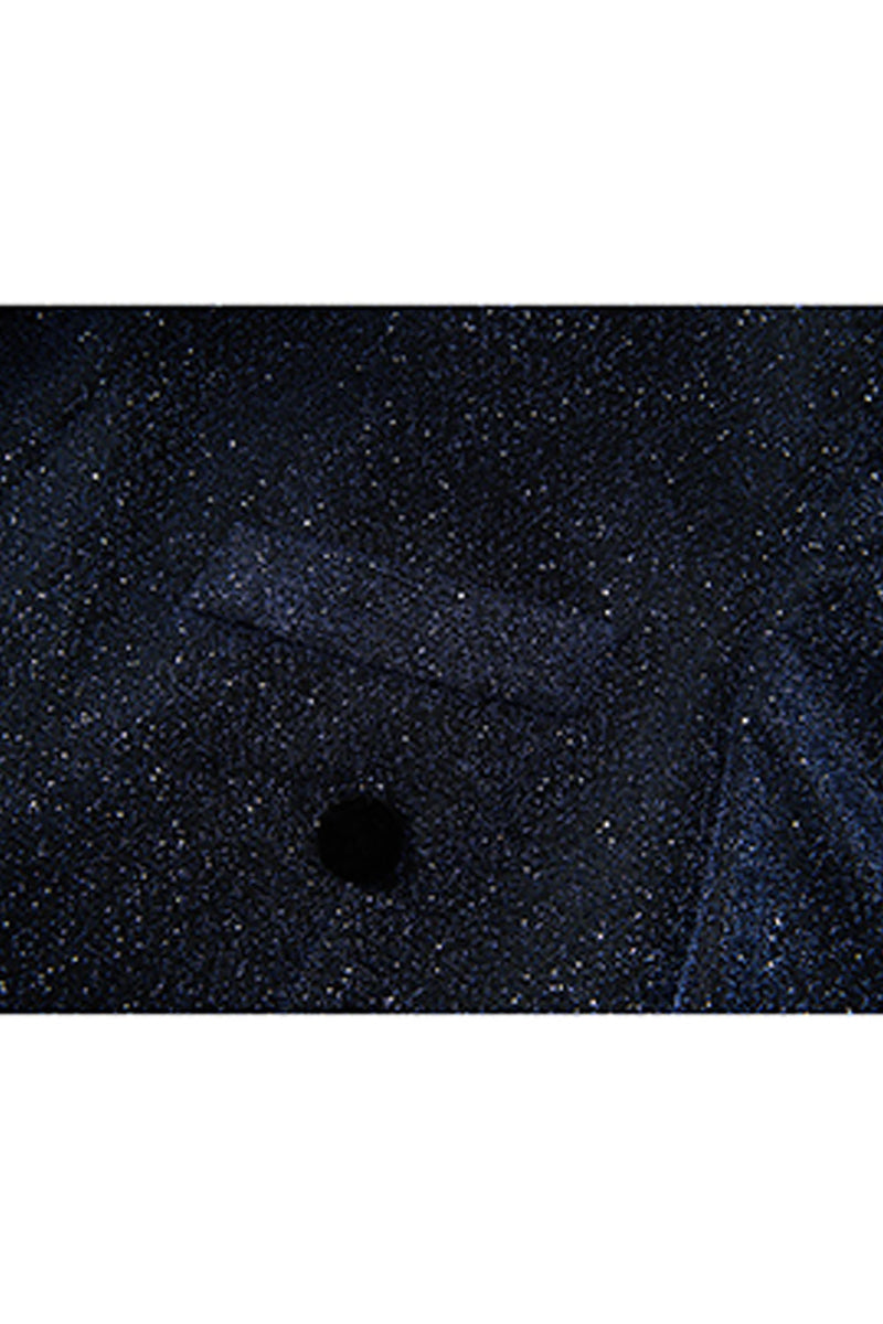 Laden Sie das Bild in den Galerie-Viewer, Glitzernder Marineblauer Pailletten Schal Revers 2 Stück Slim Fit Herren Ballanzüge