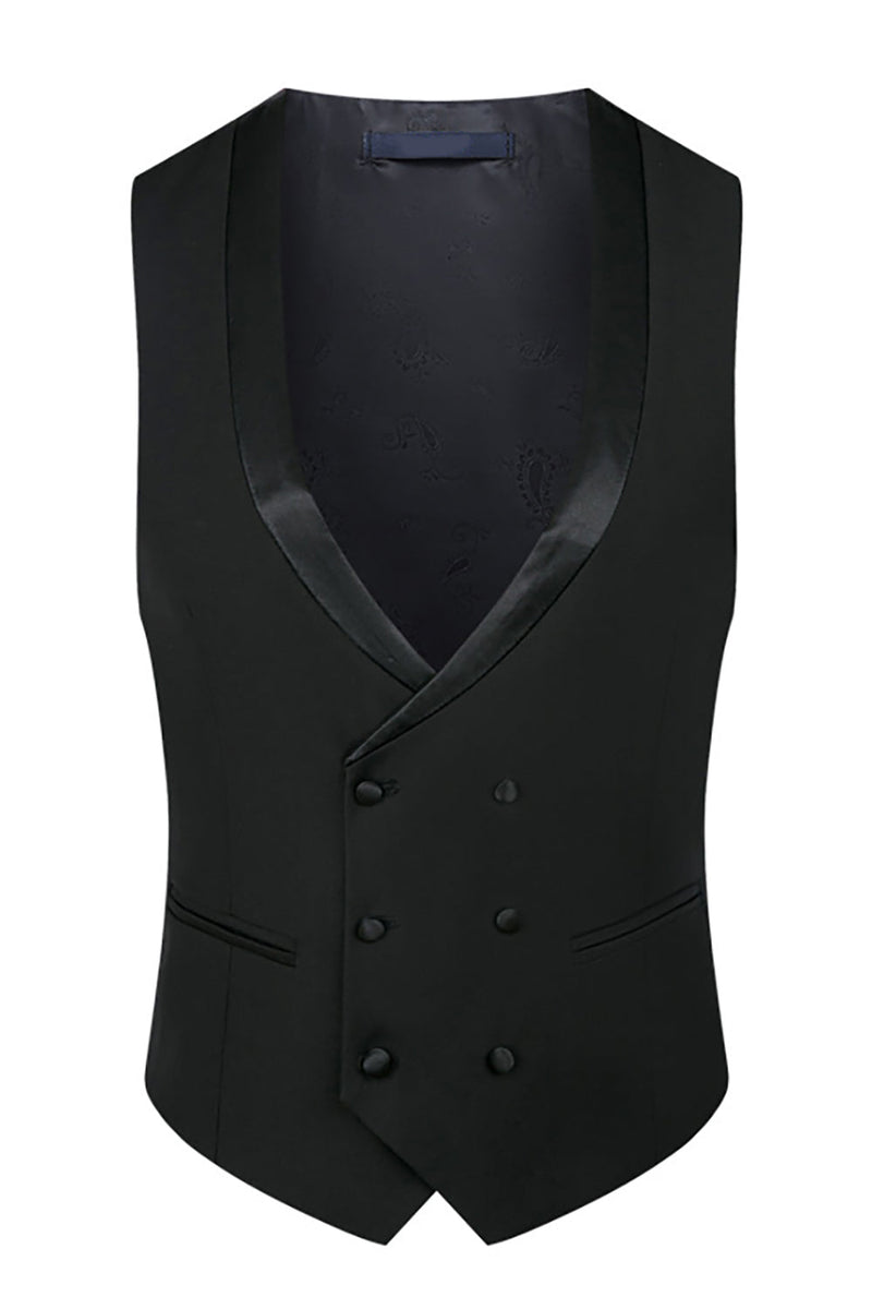 Laden Sie das Bild in den Galerie-Viewer, Herren Weiß Perlen Schal Revers Einreihige 3-teilige Anzüge