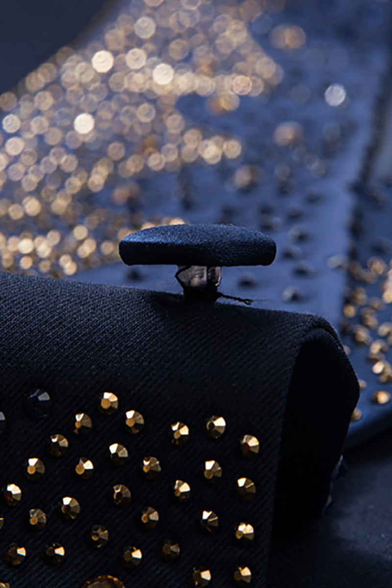 Laden Sie das Bild in den Galerie-Viewer, Herren Weiß Perlen Schal Revers Einreihige 3-teilige Anzüge