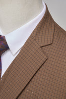 Laden Sie das Bild in den Galerie-Viewer, Kaffeefarbenes Gekerbtes Revers für Herren 2 Stück perlenbesetzte Formelle Anzüge