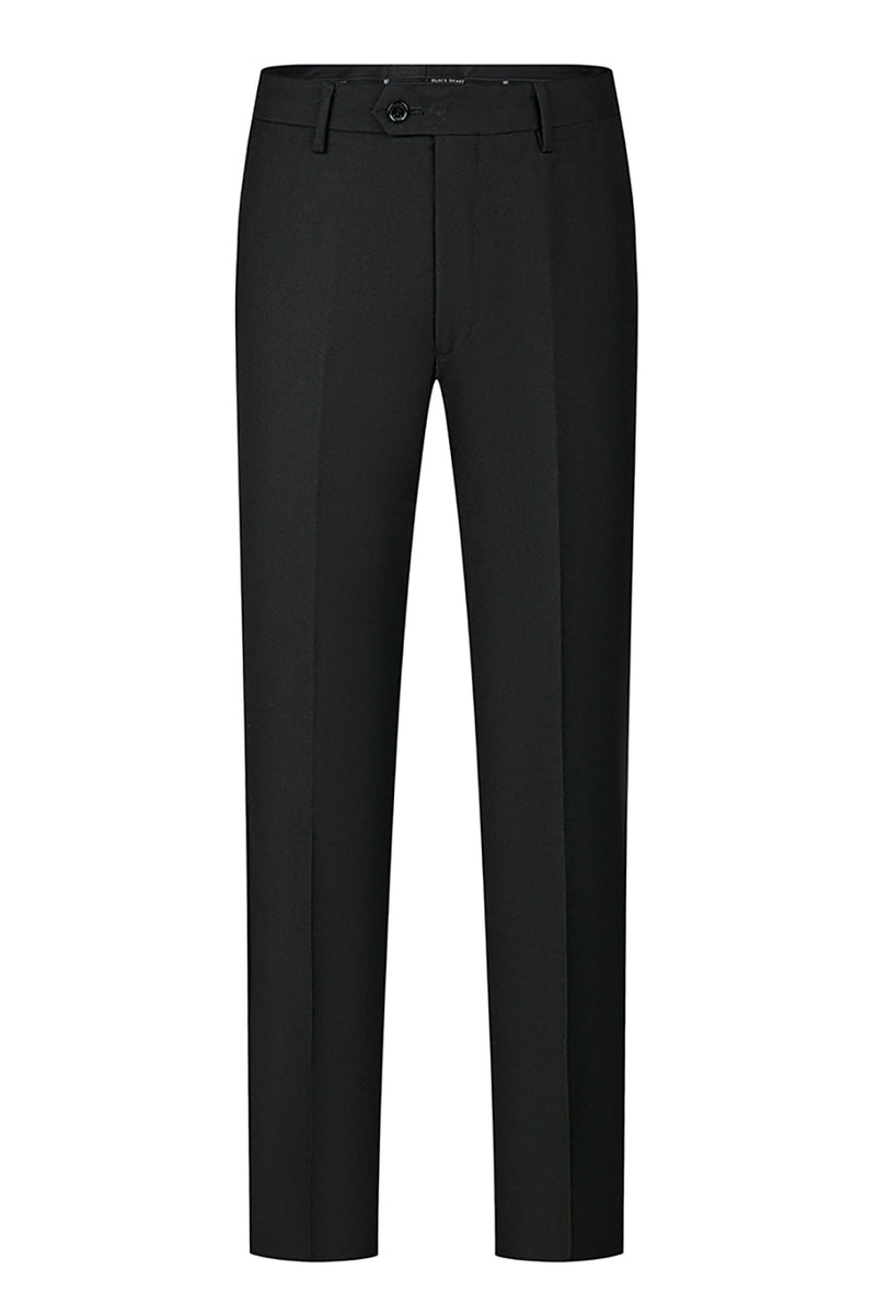 Laden Sie das Bild in den Galerie-Viewer, Stehkragen Jacquard Schwarz 3 Stück Herrenanzüge