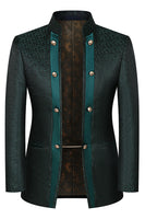 Laden Sie das Bild in den Galerie-Viewer, Stehkragen Jacquard Schwarz 3 Stück Herrenanzüge