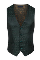 Laden Sie das Bild in den Galerie-Viewer, Stehkragen Jacquard Schwarz 3 Stück Herrenanzüge