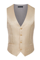 Laden Sie das Bild in den Galerie-Viewer, Stehkragen Jacquard Schwarz 3 Stück Herrenanzüge