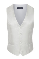 Laden Sie das Bild in den Galerie-Viewer, Stehkragen Jacquard Schwarz 3 Stück Herrenanzüge