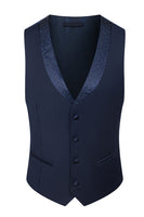 Laden Sie das Bild in den Galerie-Viewer, Herren Schwarze Spitzrevers Perlen Perlen 3 Stück Hochzeitsanzüge