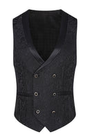 Laden Sie das Bild in den Galerie-Viewer, Dunkelgrün Jacquard Schal Revers 3 Stück Ballanzüge