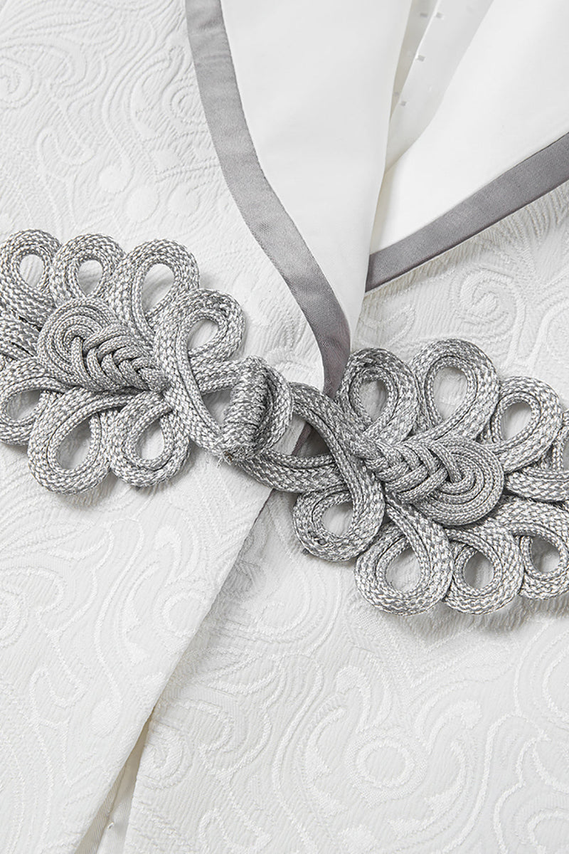 Laden Sie das Bild in den Galerie-Viewer, Jacquard Schwarz Schal Revers 3 Stück Ballanzüge