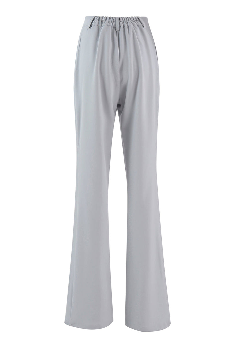 Laden Sie das Bild in den Galerie-Viewer, Silberner 2-teiliger Doppelreihiger Slim-Fit Damenanzug mit Spitzrevers