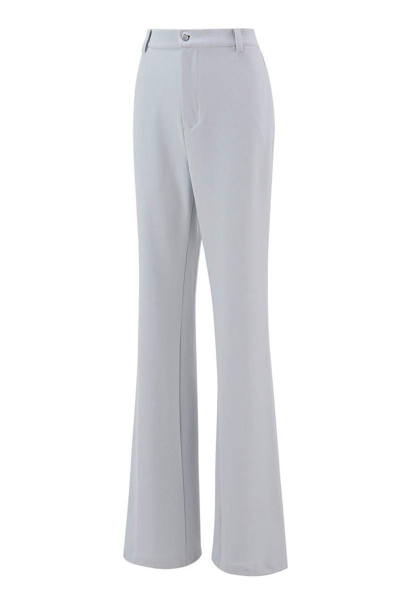 Laden Sie das Bild in den Galerie-Viewer, Silberner 2-teiliger Doppelreihiger Slim-Fit Damenanzug mit Spitzrevers