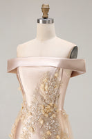 Laden Sie das Bild in den Galerie-Viewer, Schulterfreies Grau-blaues Meerjungfrauen Ballkleid mit Pailletten