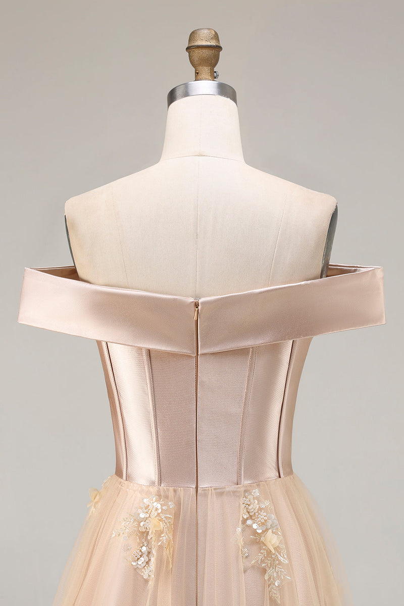 Laden Sie das Bild in den Galerie-Viewer, Graublaues Meerjungfrauen Schulterfreies Mutter der Braut Kleid mit Pailletten