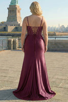 Laden Sie das Bild in den Galerie-Viewer, Marineblaues Meerjungfrauen Korsett Besticktes Langes Ballkleid mit Schlitz