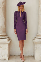 Laden Sie das Bild in den Galerie-Viewer, Spitze Blush Rosa Etui Kleid für die Brautmutter aus Stretch-Satin