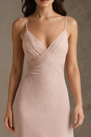 Laden Sie das Bild in den Galerie-Viewer, Rosa Spaghettiträger Etui Ballkleid