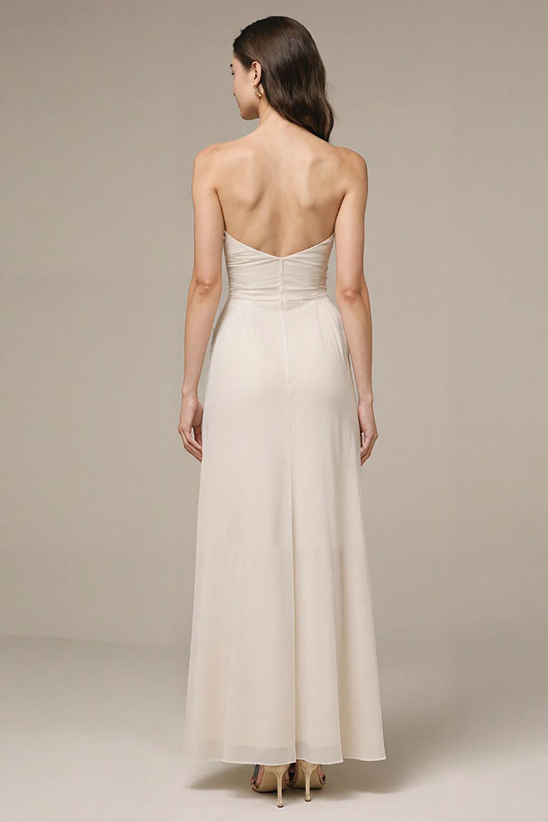 Laden Sie das Bild in den Galerie-Viewer, eElfenbein Trägerloses Etui Standesamtkleid