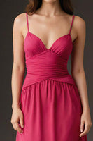 Laden Sie das Bild in den Galerie-Viewer, Wassermelone Spaghettiträger Langes Abendkleid