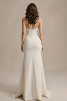 Laden Sie das Bild in den Galerie-Viewer, Elfenbein Meerjungfrauen Herzausschnitt Langes Standesamtkleid