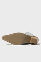 Laden Sie das Bild in den Galerie-Viewer, Dunkelblaue Cowgirl-Stiefel aus breitem Kalbsleder mit spitzer Zehenpartie und klobigen Absätzen