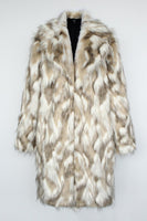 Laden Sie das Bild in den Galerie-Viewer, Grauer Herrenmantel aus Kunstpelz mit gekerbtem Revers