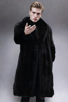 Laden Sie das Bild in den Galerie-Viewer, Camel Shawl Revers Kunstpelz Langer Herrenmantel