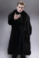 Laden Sie das Bild in den Galerie-Viewer, Camel Shawl Revers Kunstpelz Langer Herrenmantel