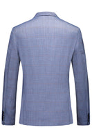 Laden Sie das Bild in den Galerie-Viewer, Blau Gekerbtes Revers 3 Stück Formelle Herrenanzüge