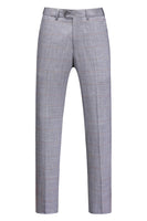 Laden Sie das Bild in den Galerie-Viewer, Grau Kariertes Gekerbtes Revers 3 Stück Formelle Herrenanzüge