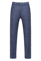 Laden Sie das Bild in den Galerie-Viewer, Dunkelblau Karierte 3-teilige Ballanzüge mit gekerbtem Revers für Herren