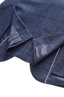 Laden Sie das Bild in den Galerie-Viewer, Dunkelblau Karierte 3-teilige Ballanzüge mit gekerbtem Revers für Herren