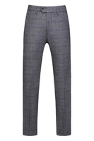 Laden Sie das Bild in den Galerie-Viewer, Dunkelblau Karierte 3-teilige Ballanzüge mit gekerbtem Revers für Herren