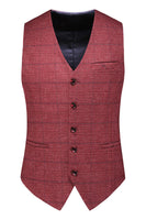 Laden Sie das Bild in den Galerie-Viewer, Dunkelblau Karierte 3-teilige Ballanzüge mit gekerbtem Revers für Herren