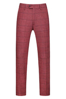 Laden Sie das Bild in den Galerie-Viewer, Dunkelblau Karierte 3-teilige Ballanzüge mit gekerbtem Revers für Herren