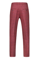 Laden Sie das Bild in den Galerie-Viewer, Dunkelblau Karierte 3-teilige Ballanzüge mit gekerbtem Revers für Herren