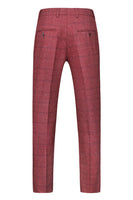 Laden Sie das Bild in den Galerie-Viewer, Dunkelblau Karierte 3-teilige Ballanzüge mit gekerbtem Revers für Herren