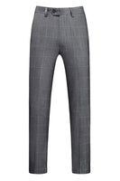 Laden Sie das Bild in den Galerie-Viewer, Grau Karierte Peak-Revers für Herren 3-teilige Formelle Anzüge