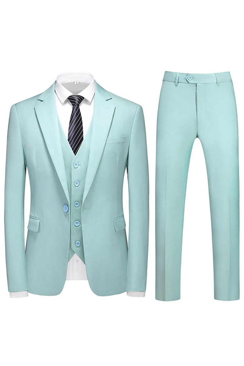 Laden Sie das Bild in den Galerie-Viewer, Herren Violette Einreihige 3-teilige Ballanzüge mit gekerbtem Revers