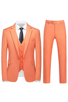 Laden Sie das Bild in den Galerie-Viewer, Herren Violette Einreihige 3-teilige Ballanzüge mit gekerbtem Revers