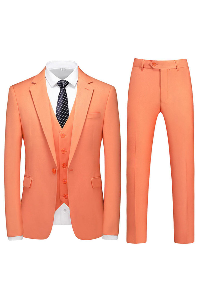 Laden Sie das Bild in den Galerie-Viewer, Herren Violette Einreihige 3-teilige Ballanzüge mit gekerbtem Revers