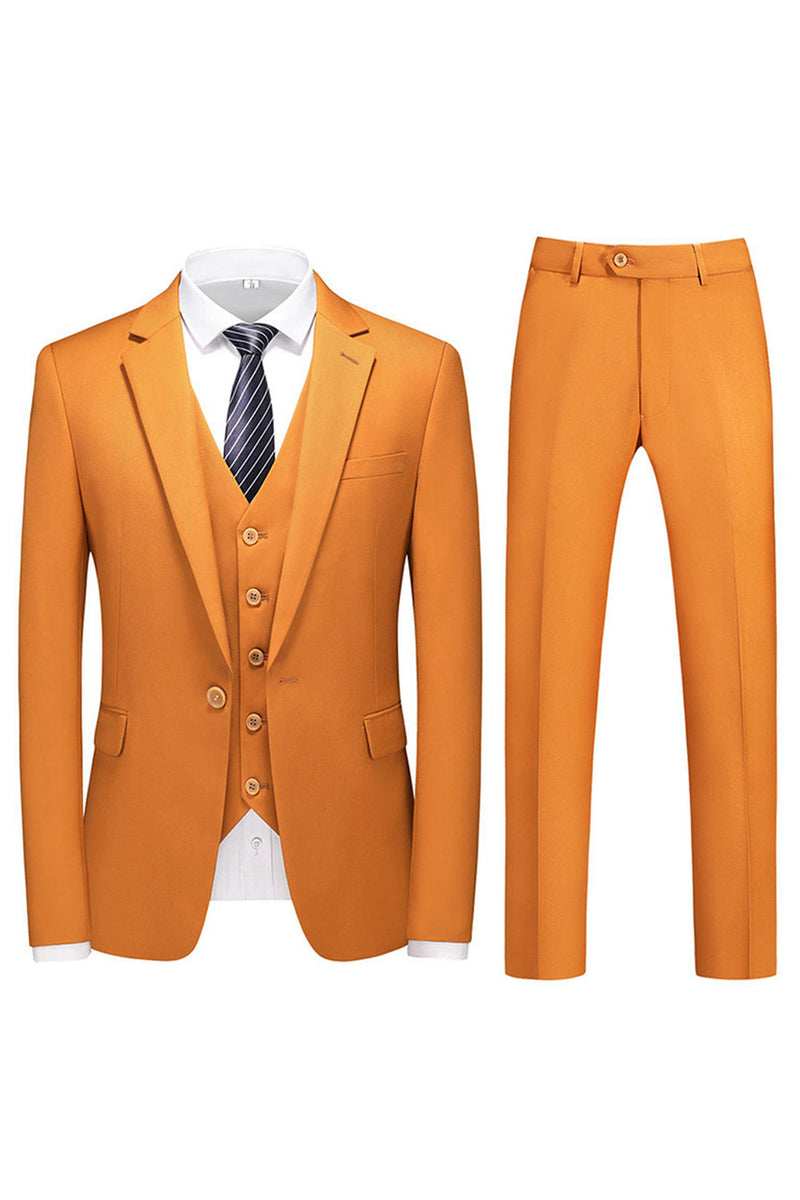 Laden Sie das Bild in den Galerie-Viewer, Herren Violette Einreihige 3-teilige Ballanzüge mit gekerbtem Revers