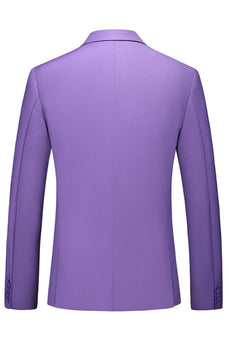 Herren Violette Einreihige 3-teilige Ballanzüge mit gekerbtem Revers