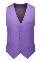 Laden Sie das Bild in den Galerie-Viewer, Herren Violette Einreihige 3-teilige Ballanzüge mit gekerbtem Revers