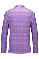 Laden Sie das Bild in den Galerie-Viewer, Herren Violett Gestreifte 3-teilige Ballanzüge mit gekerbtem Revers