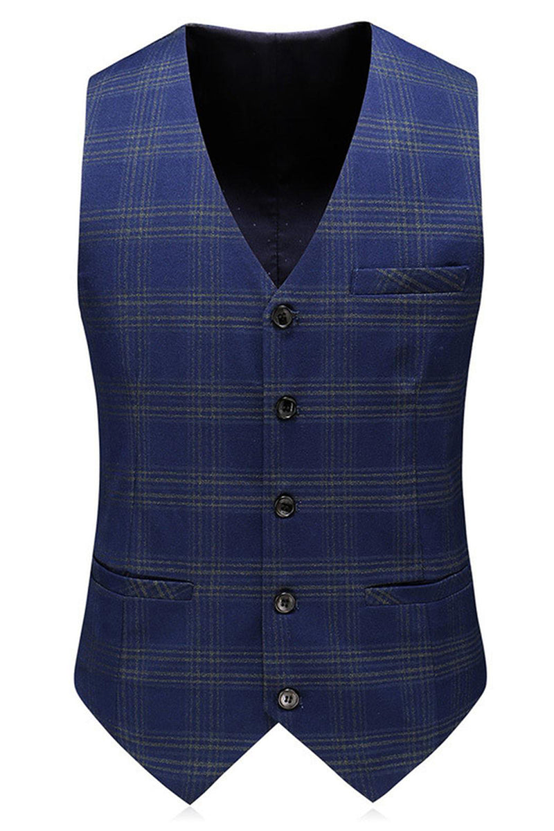 Laden Sie das Bild in den Galerie-Viewer, Herren Blau Gestreifte 3-teilige Ballanzüge mit spitzem Revers