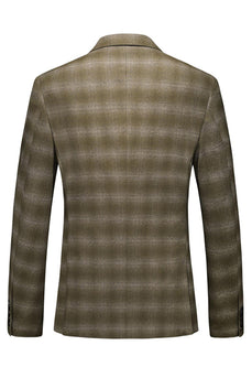 Herren Armeegrün Gestreiftes Spitzrevers 3 Stück Formelle Anzüge