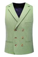 Laden Sie das Bild in den Galerie-Viewer, Hellgrünes Gekerbtes Revers 3-teilige Formelle Herrenanzüge