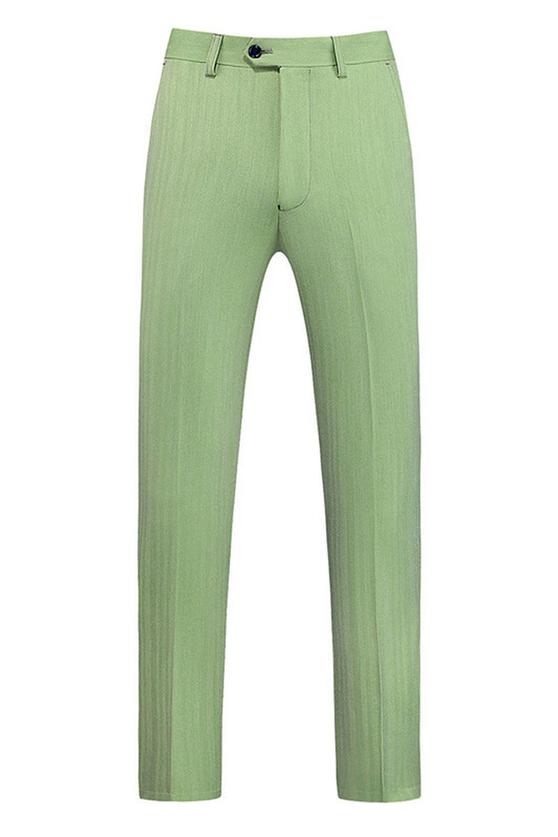 Laden Sie das Bild in den Galerie-Viewer, Hellgrünes Gekerbtes Revers 3-teilige Formelle Herrenanzüge